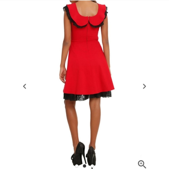 Hot topic Peter Pan collar dress red & black medium - Picture 2 of 10